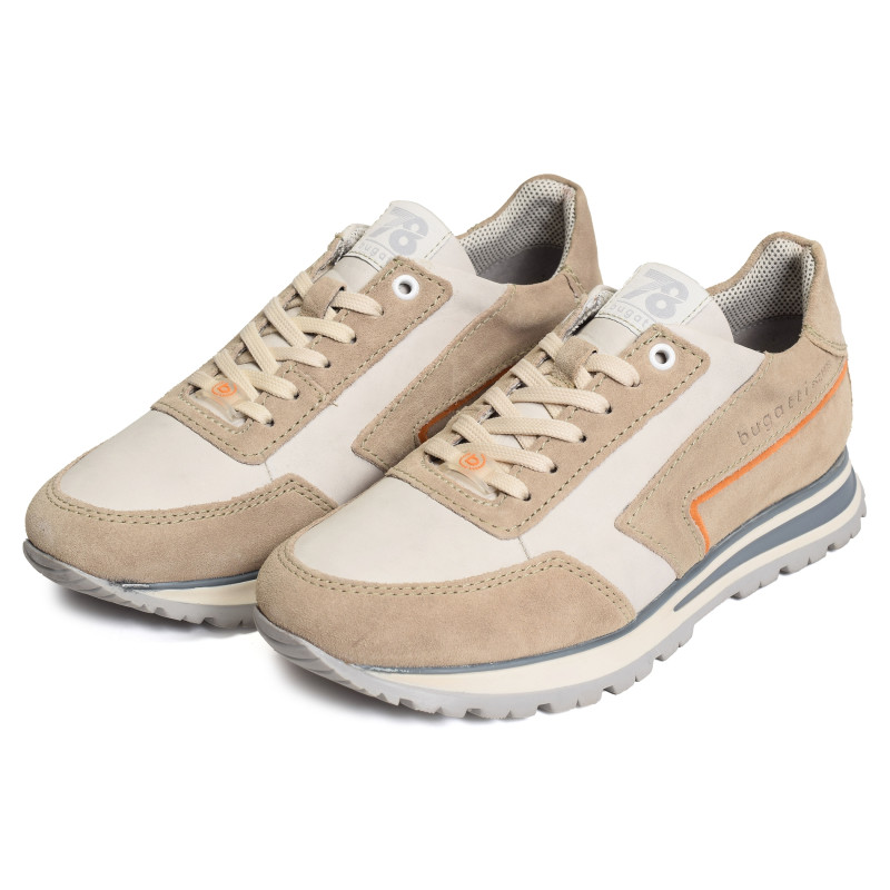 PHILIP AG804 Beige Blanc, Baskets running Bugatti