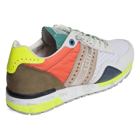 C1308 Blanc Multicolore, Baskets running Cetti